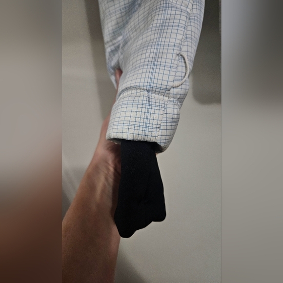 COLUMBIA Omni heat Powder lite full zip jacket. Blue/white plaid. Size Small - Picture 9 of 16